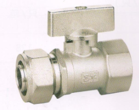 呂豐球閥_LF257F 卡套式直柄黃銅內絲球閥（鎳）