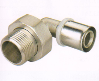 呂豐鋁塑管卡壓式_LF418鋁塑管卡壓式-外絲活接彎頭