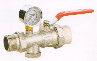 呂豐分水器閥門(mén)_LF228 PP-R帶T型過(guò)濾器活接球閥(帶壓力表)