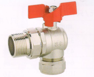 呂豐分水器閥門_LF258b 角式卡套黃銅活接球閥